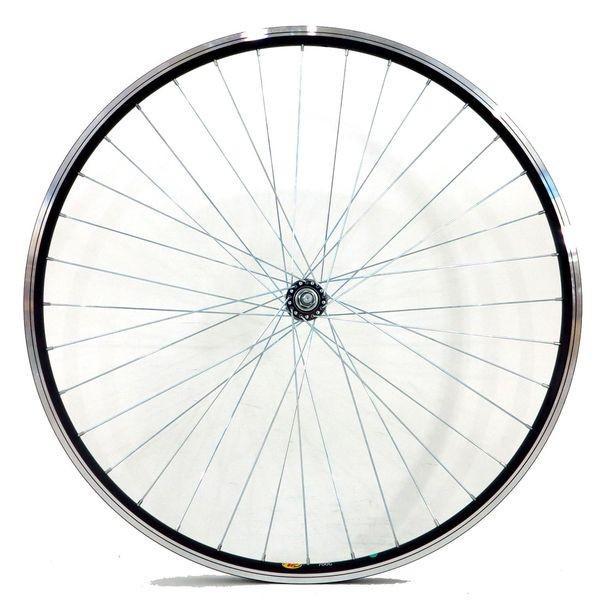 アサヒサイクル アルミ黒リム前輪 ナットハブ タイヤチューブ無 700x28-38 15mm用 ハブ芯3 4938915402052 | 