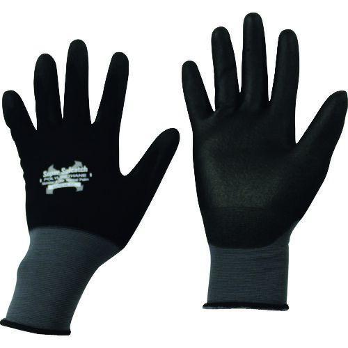 あすつく対応 「直送」 おたふく手袋  4970687118069 ソフキャッチＥＸフィット ウレタン ノーマルパーム ブラック／グレー Ｌ ノーマルパーム ブラック | 