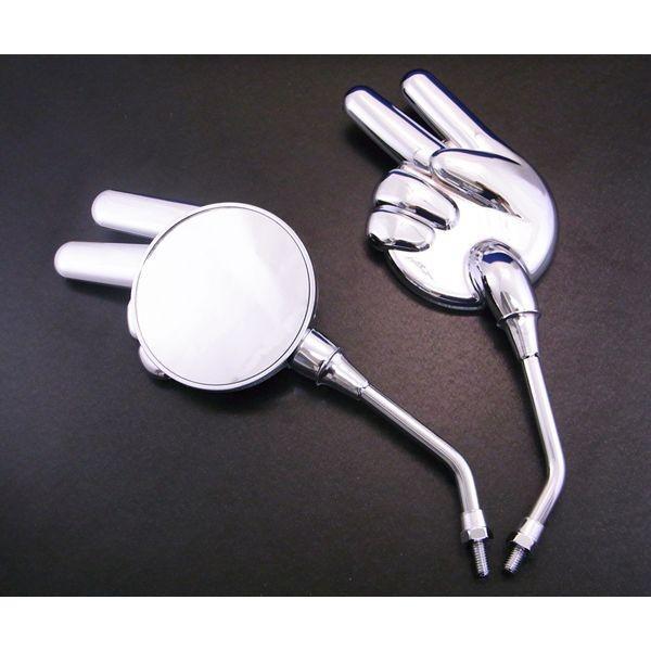 【納期-約1.5ヶ月】ALBA アルバ  101-051 じゃんけんミラー【ちょき】／メッキシルバー 正ネジ8mm 101051 | 