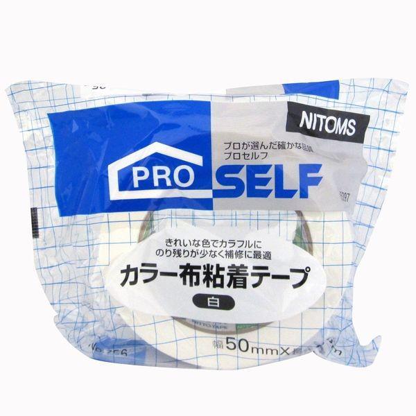 ニトムズ J5397 カラー布粘着テープ No．756 白 50mm×25m ベストクロス 50X25 プロセルフ ベスト白 | 