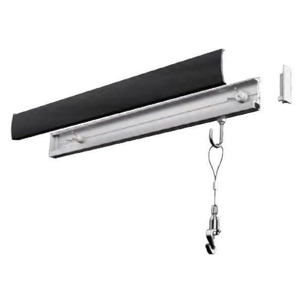 あさってつく対応 直送 代引不可・他メーカー同梱不可 若井産業 WAKAI KLM065K カケレール木目調ブラック 65cm SANGYOU ピクチ | 