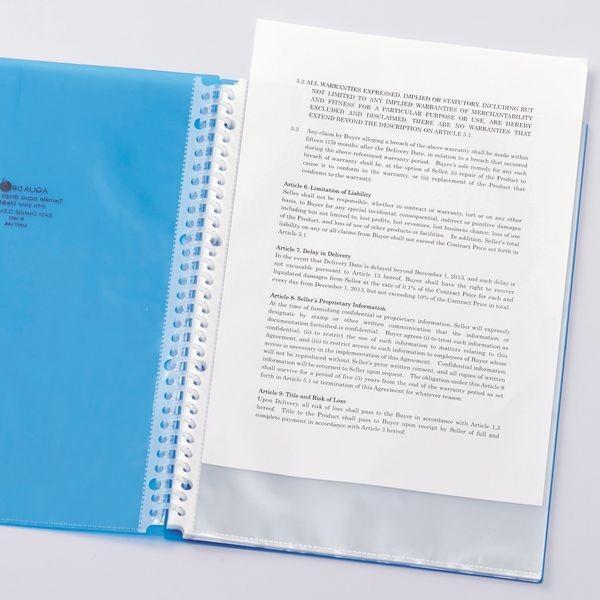 リヒトラブ LIHIT LAB.  N-1483-1 AQUA DROPs イージーチェンジ・クリヤーブック A4・S型 30穴 1乳白 N14831 |  | 01