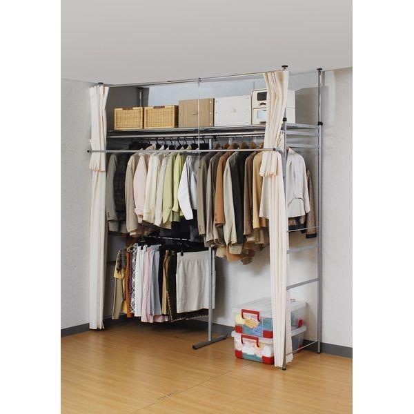 【予約受付中】【2月下旬頃入荷予定】エスエイ企画 SK-201S 直送 代引不可 ツッパリクローゼットハンガーラック フロントハンガー付 標準 SK201S |  | 01