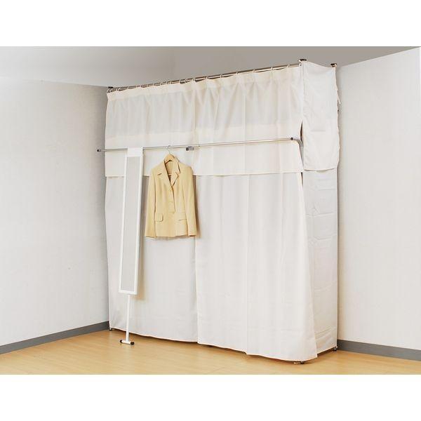 【予約受付中】【2月下旬頃入荷予定】エスエイ企画 SK-201S 直送 代引不可 ツッパリクローゼットハンガーラック フロントハンガー付 標準 SK201S |  | 05