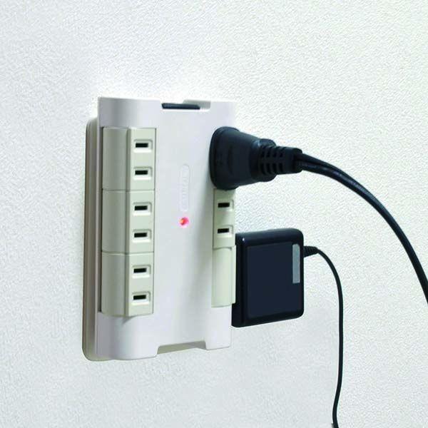 オーム電機 HS-A1251W 雷ガード・ブレーカー付 回転タップ 6個口 HS−A1251W HSA1251W 雷サージ付き |  | 02