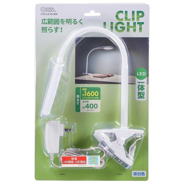オーム電機 LTC-LC16-WN LEDクリップライト（昼白色／400lm／ホワイト） LTCLC16WN OHM |  | 03