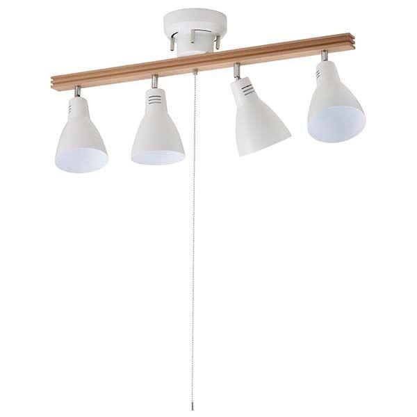 オーム電機 LT-YN40AW-W ４灯シーリングライト（電球別売）（E26/ホワイト） LTYN40AWW OHM | 