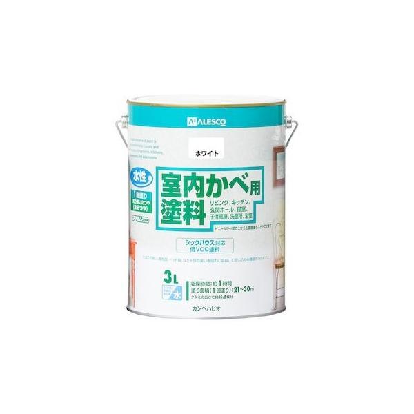 あさってつく対応 直送 代引不可・他メーカー同梱不可 カンペハピオ 00317654011030 室内かべ用塗料 ホワイト 3L Kanpe Hapi | 