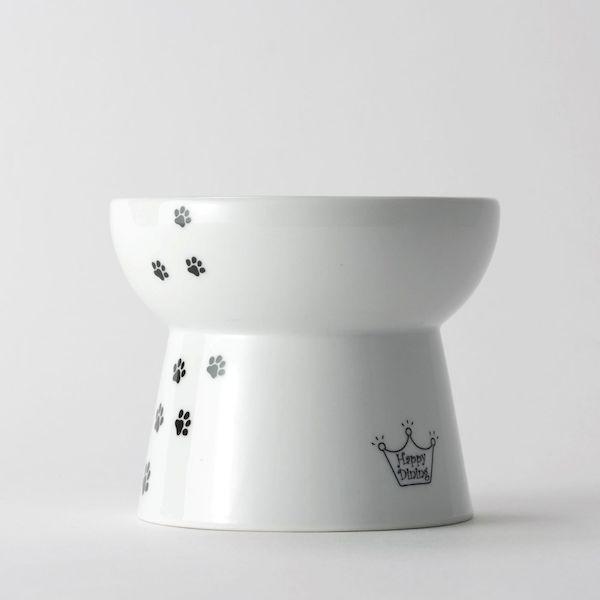 猫壱 4580471864746 ハッピーダイニング 脚付フードボウル L 猫柄 シリコン付き |  | 01