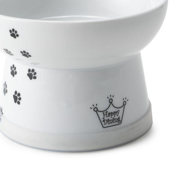 猫壱 4580471864746 ハッピーダイニング 脚付フードボウル L 猫柄 シリコン付き |  | 04