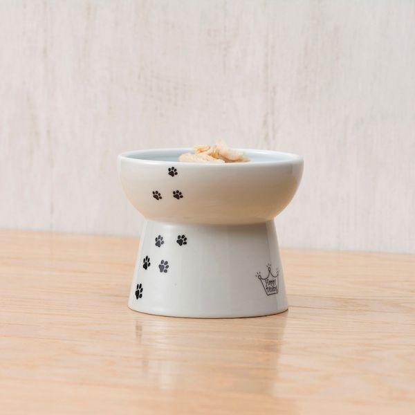 猫壱 4580471864746 ハッピーダイニング 脚付フードボウル L 猫柄 シリコン付き |  | 06