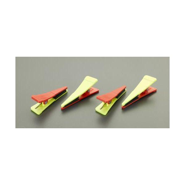 エスコ EA720ME-44 60・64mm幅ロッド用 赤／黄ポイントクリップ／4個入 EA720ME44【キャンセル不可】 | 