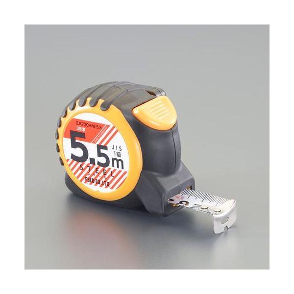 エスコ EA720HM-5.5 25mmx5．5m メジャー 自動ストッパー付 EA720HM5.5【キャンセル不可】 | 