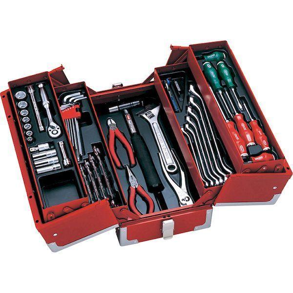 前田金属工業 TONE TSA3309 整備用工具セット ＴＳＡ３３０９ツールセット レッド トネ レッド オートメカニック用 | 