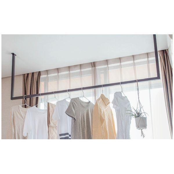 森田アルミ工業 KAC149U-BK 天井付け物干し kacu カク U字型−天井吊Lサイズ 黒 ブラック 天井吊り／壁−天井付L型兼用タイプ KAC |  | 03