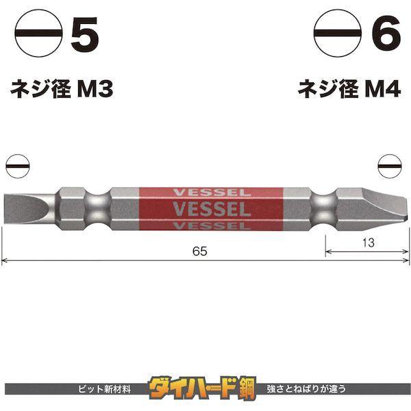 あすつく対応 「直送」 ベッセル GS145665 剛彩ビット ２本組 両頭コンビ −５／−６×６５ｍｍ VESSEL |  | 01