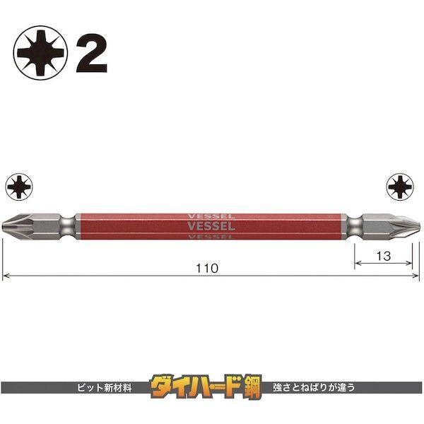あすつく対応 「直送」 ベッセル GSPZ2110 剛彩ビット 両頭ポジドライブ ＰＺ２×１１０ｍｍ VESSEL |  | 01