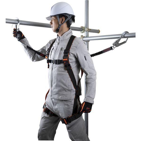 あすつく対応 「直送」 ＴＲＵＳＣＯ TFHWR-M フルハーネス　伸縮性ランヤード２本セット　サイズＭ TFHWRM | ブランド登録なし | 06