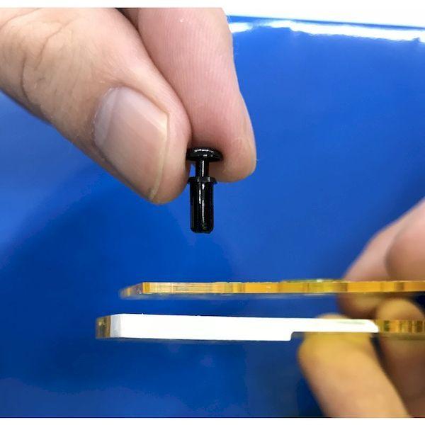 あすつく対応 「直送」 ＴＲＵＳＣＯ TPR2032-BK プッシュリベット　板厚１．３〜２．０ｍｍ　穴径２．１Φ　長さ３．２　黒　５０個入 TPR2032BK | ブランド登録なし | 02