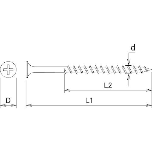 あすつく対応 「直送」 ダイドーハント 00045213 ユニクロ　コーススレッド　ラッパ頭　３．８ｘ３８ 約１５００本入 |  | 03