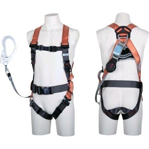 ツヨロン TH-502-OH93SV-OT-OR-L-R23-BX コアハーネス ランヤード付 ＴＨ−５０２−ＯＨ９３ＳＶ−ＯＴ ワン・ハンドリトラ オレンジ Ｌサイズ 赤 | 