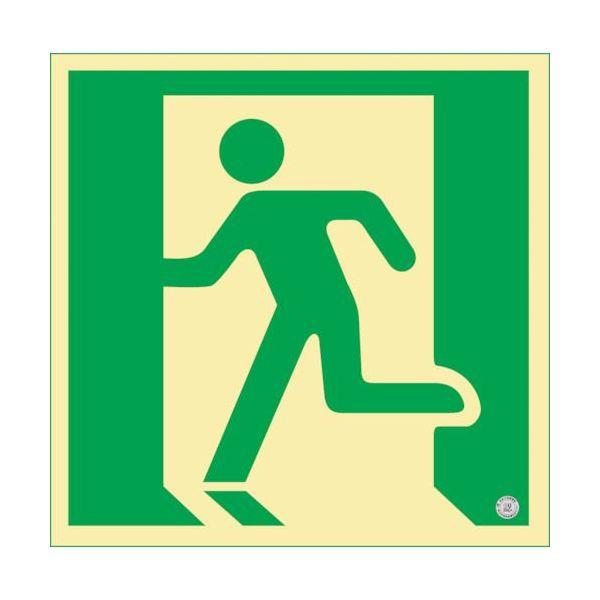 あすつく対応 「直送」 緑十字 360860 高輝度蓄光避難誘導ステッカー標識 非常口 蓄光ＳＮ−２８６０ １５０×１５０ｍｍ 消防認定品 | 