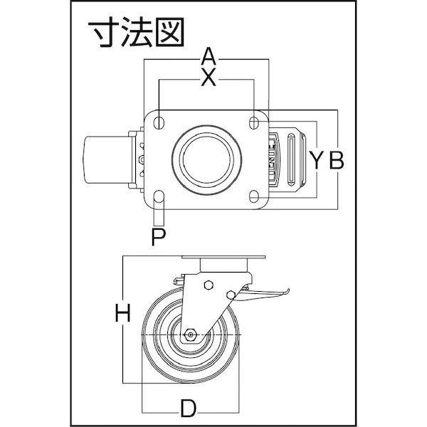 あすつく対応 「直送」 テンテキャスター 3642ITP125P63 CONVEX 重荷重用高性能旋回キャスター“ＤＥＬＴＡ” ウレタン車輪 φ１２５自在式 トータルロック付 | ブランド登録なし | 01