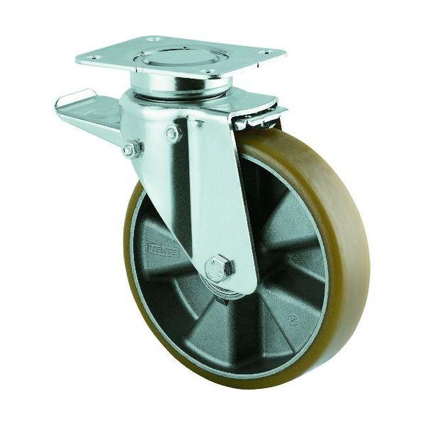 あすつく対応 「直送」 テンテキャスター 3642ITP200P63 CONVEX 重荷重用高性能旋回キャスター“ＤＥＬＴＡ” ウレタン車輪 φ２００自在式 トータルロック付 | 