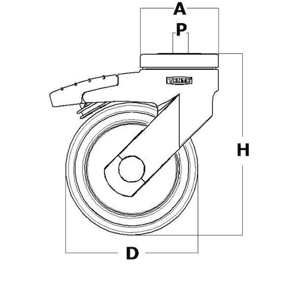 あすつく対応 「直送」 テンテキャスター 5377PJP150P30-13 樹脂キャスター“ＬＥＶＩＮＡ” エラストマー車輪 φ１５０ 自在式 トータルロック付 5377PJP150P30 | ブランド登録なし | 01