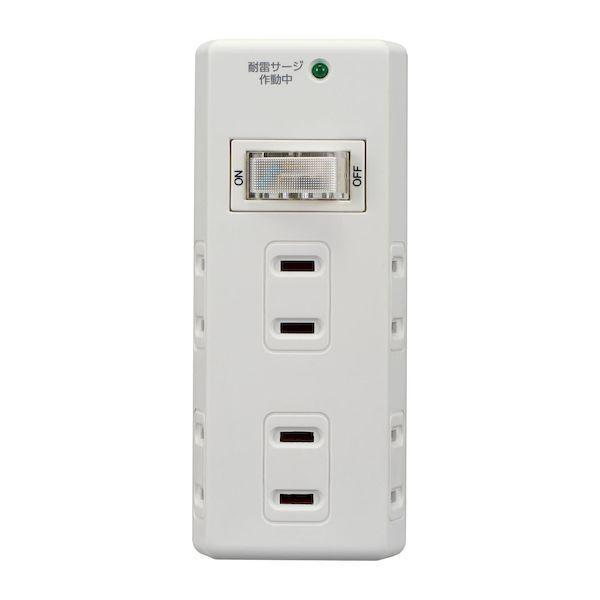 朝日電器 ELPA A-S600SW(W) 耐雷集中SW6個口タップ AS600SW(W) エルパ 耐雷サージ機能付 電源タップ |  | 01