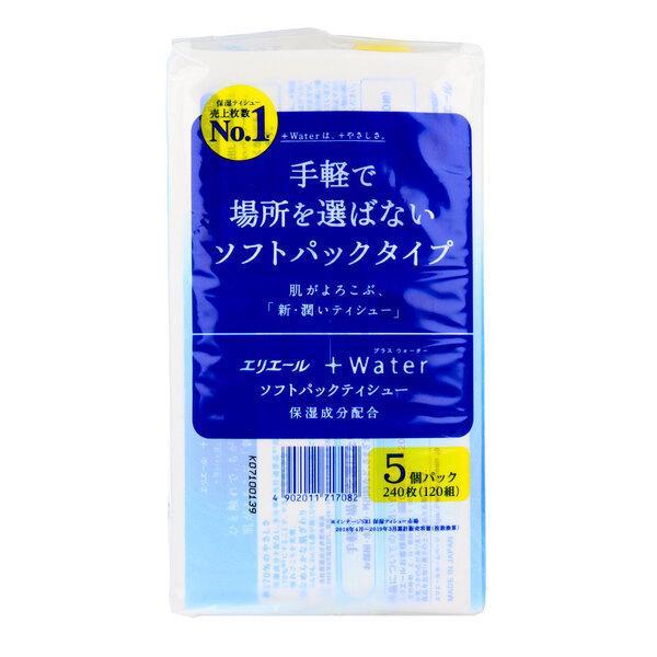 4902011717082 エリエール+Water(プラスウォーター) ソフトパックティシュー 240枚(120組)×5個パック |  | 01