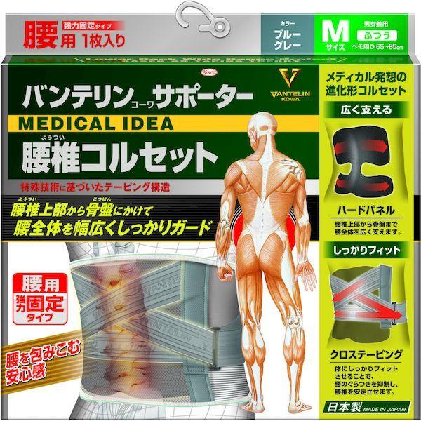 あすつく対応 「直送」 興和 23116 バンテリンサポーター　腰椎コルセット　ふつうサイズ ブルーグレー |  | 02