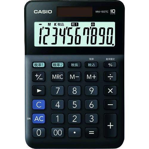 あすつく対応 「直送」 カシオ MW-100TC-BK-N 電卓 MW100TCBKN | 