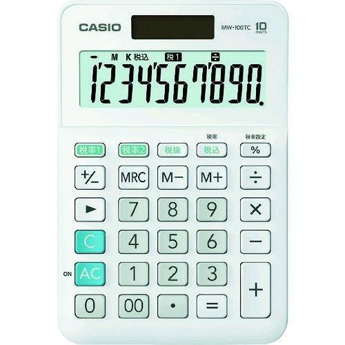 あすつく対応 「直送」 カシオ MW-100TC-WE-N 電卓 MW100TCWEN | 