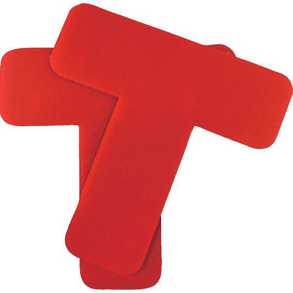 あすつく対応 「直送」 セーフラン 10945 高耐久５Ｓフロア表示ステッカー　Ｔ型　１０枚セット　１５０×１５０ｍｍ　赤 |  | 01