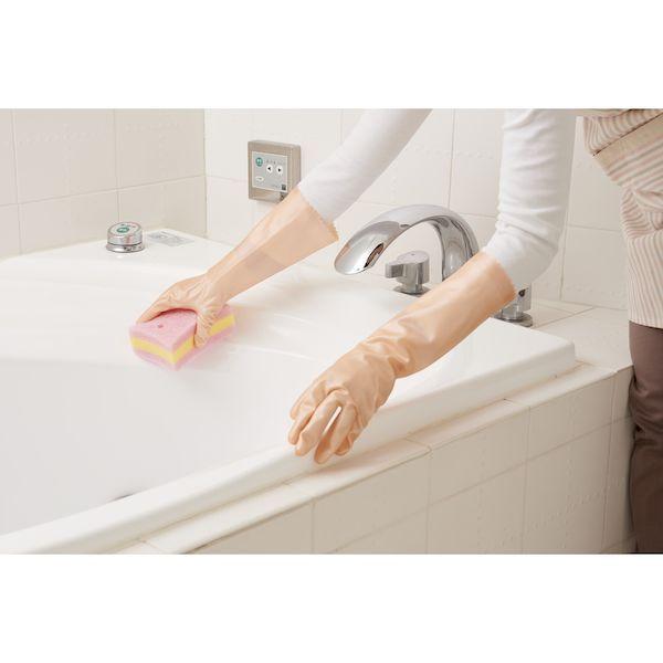 あすつく対応 「直送」 ショーワ NHDSSL-MO 塩化ビニール手袋　ナイスハンドさらっとタッチセミロング　パールオレンジ　Ｍサイズ NHDSSLM |  | 07