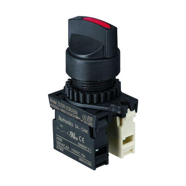 あすつく対応 「直送」 ＴＲＵＳＣＯ 25S-902-1A1B-R セレクタスイッチ　Φ２５　９０°２ノッチ　１ａ−１ｂ　赤 25S9021A1BR | 