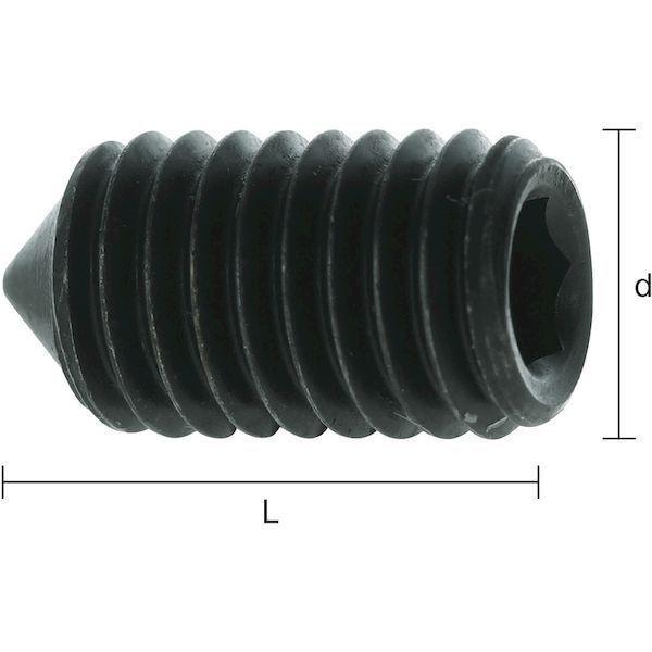 あすつく対応 「直送」 ＴＲＵＳＣＯ B127-1030 六角穴付止めねじ とがり先 黒染め Ｍ１０×３０ ９本入 B1271030 ISOボルト 金 |  | 01