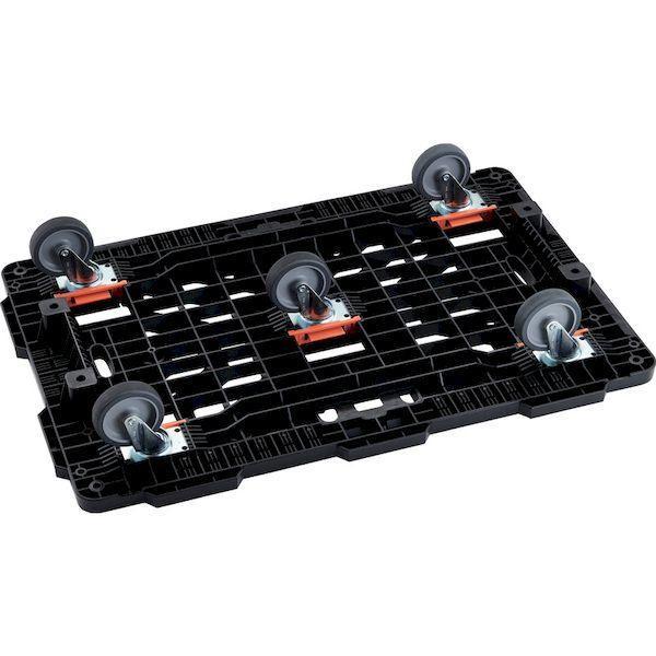 ＴＲＵＳＣＯ BT900KJ5-E100-M4 連結式樹脂製平台車　ビートル　９００Ｘ６００　自在５輪　柵付　まとめ買い４台 BT900KJ5E100