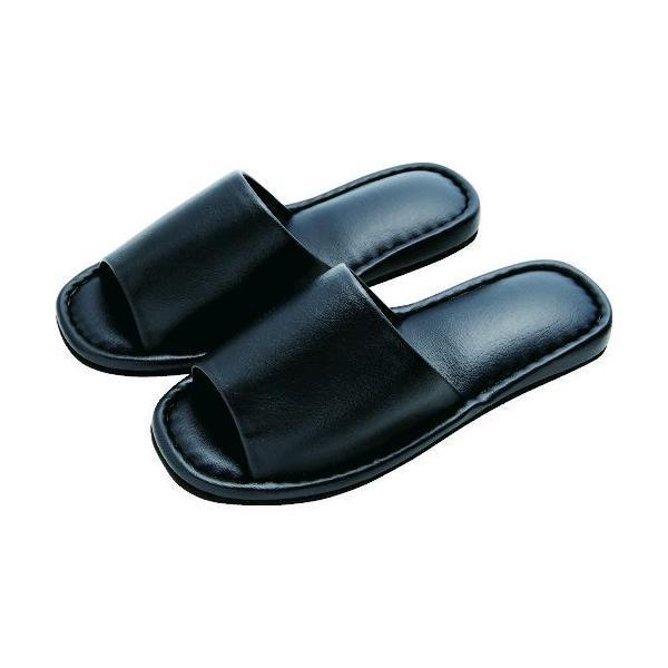 ＴＲＵＳＣＯ FLSL-BK フェイクレザー前開きスリッパ　フリーサイズ　ブラック FLSLBK | 