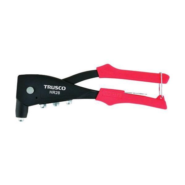 あすつく対応 「直送」 ＴＲＵＳＣＯ HR28 ハンドリベッター　Ｍ２．４〜４．８ リベットサイズ確認穴付き | 