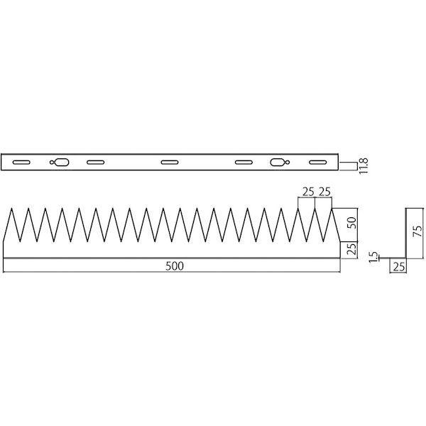 あすつく対応 「直送」 ＴＲＵＳＣＯ TFG-500-1L 忍び返し　Ｌ型　三角　長さ５００ｍｍ TFG5001L |  | 01