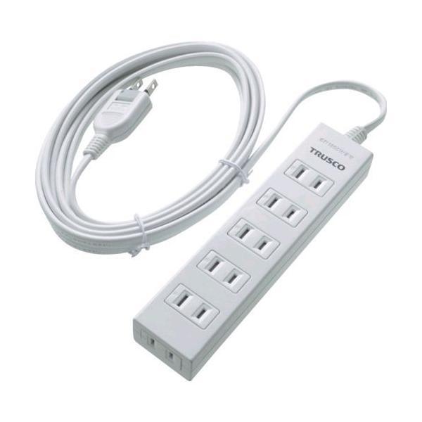 あすつく対応 「直送」 ＴＲＵＳＣＯ TOT2-603 電源タップ　２Ｐ６個口　３Ｍ　マグネット付 TOT2603 | 