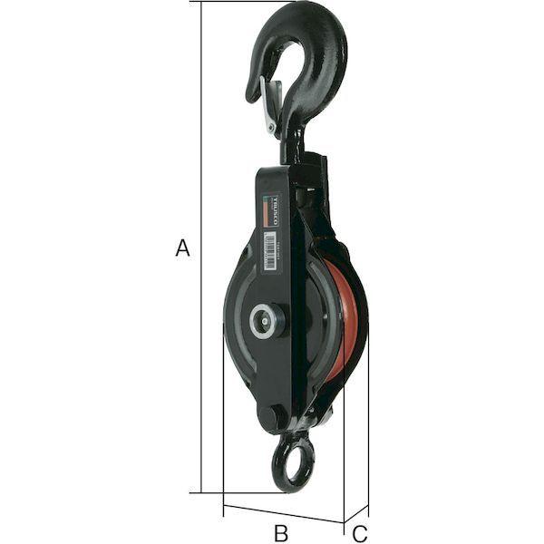 ＴＲＵＳＣＯ TSB1001 強力型滑車一車スナッチ フック型１００ｍｍ フック型100mm1948942 194-8942 |  | 01
