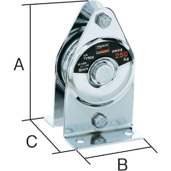 あすつく対応 「直送」 ＴＲＵＳＣＯ TV50B 固定滑車たて型一車 ベアリング入り ベアリング入り1948943 194-8943 |  | 01