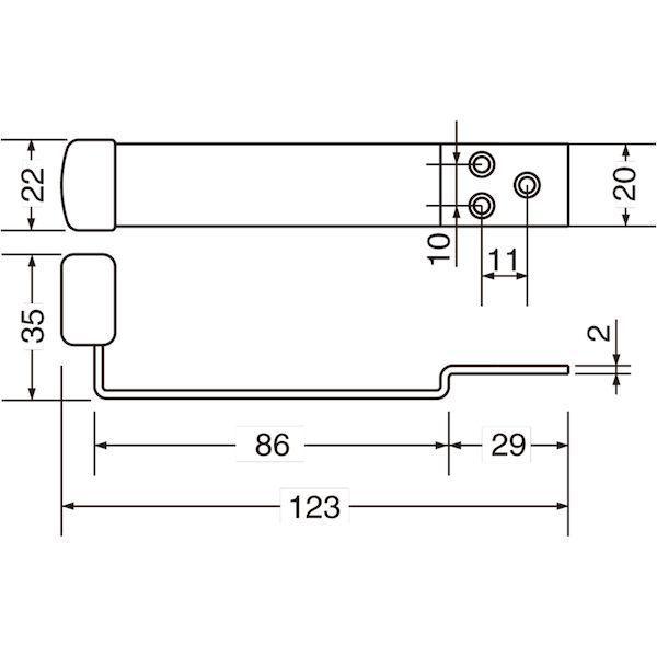 あすつく対応 「直送」 ＴＲＵＳＣＯ UFD123-W 扉用戸当り ステンレス ヘアーライン UFD123W ヘアーライン2065360 206-5360 |  | 01