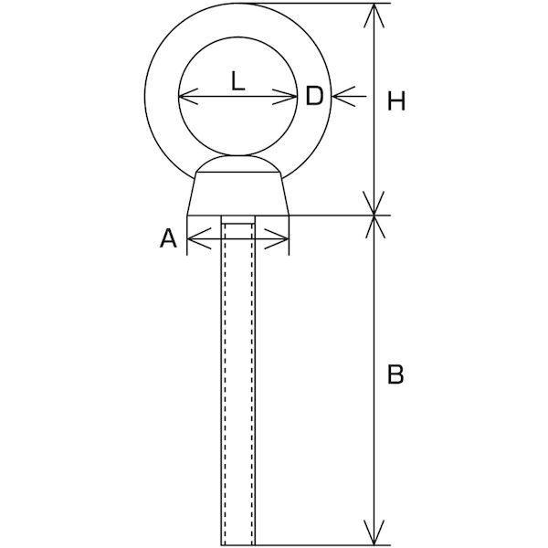 あすつく対応 「直送」 水本 B-2611 ステンレス つば付ロングアイボルト 鍛造製 ミリネジ 捻子径Ｍ−１０ネジ 長さ５０ｍｍ １個入０ｍｍ １個 |  | 01