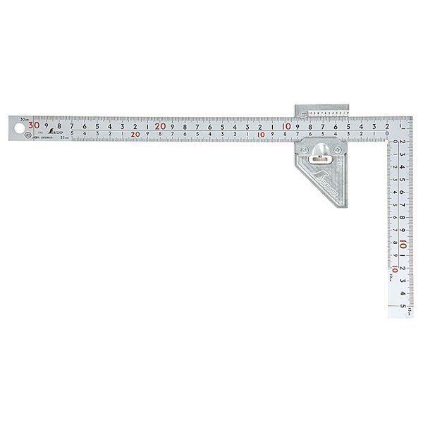 シンワ測定 12486 曲尺用ストッパー金属製付 厚手 30cm | 