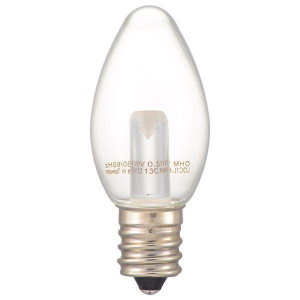 オーム電機 LDC1N-H-E12 13C ＬＥＤローソク球（装飾用/C7/0.5W/16lm/昼白色相当/クリア/E12） LDC1NHE |  | 01
