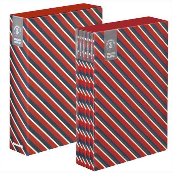 ナカバヤシ 5PL-270-33-R 5冊組ポケットアルバム270枚／ストライプ／レッド 5PL27033R | 